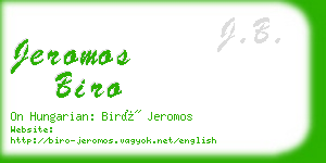 jeromos biro business card